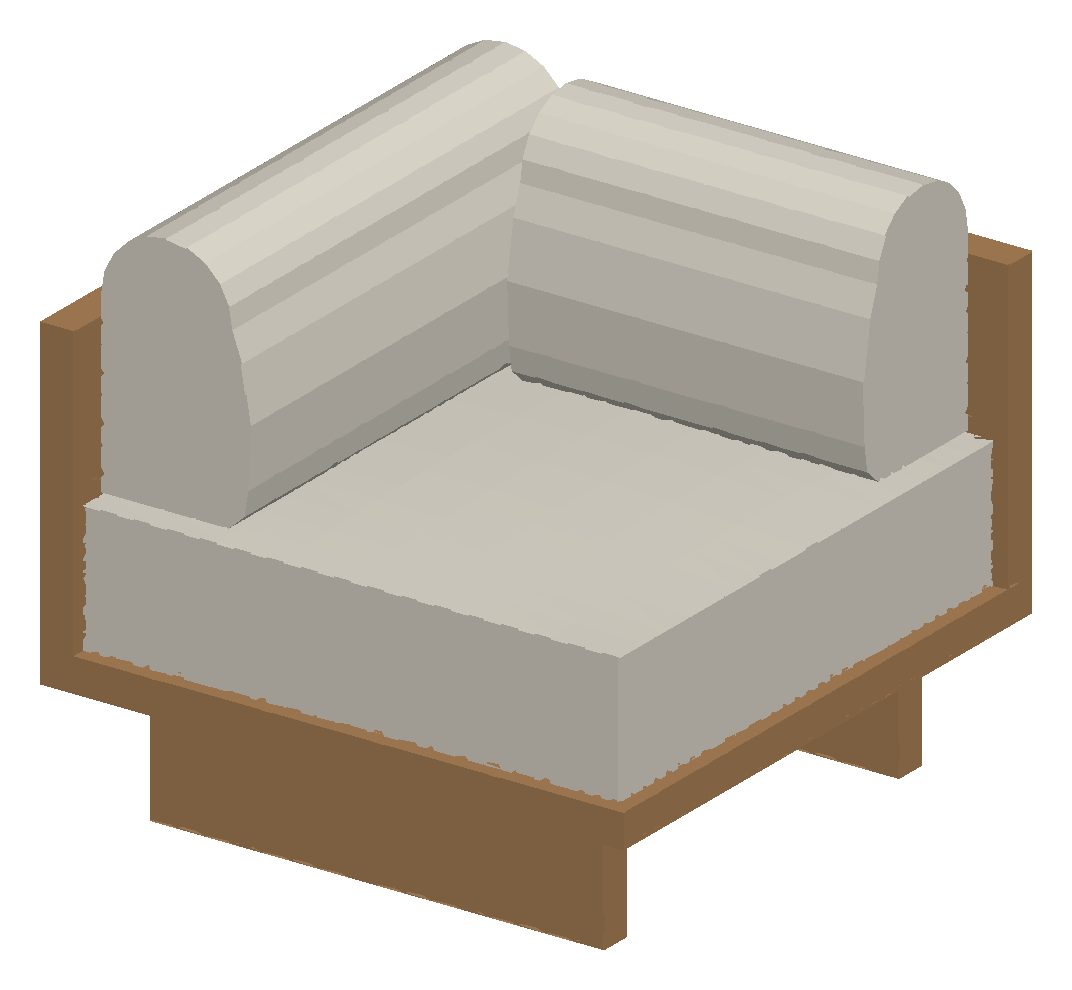 Shaded 3D view of the Corner piece